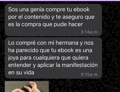 Testimonio de clienta por WhatsApp